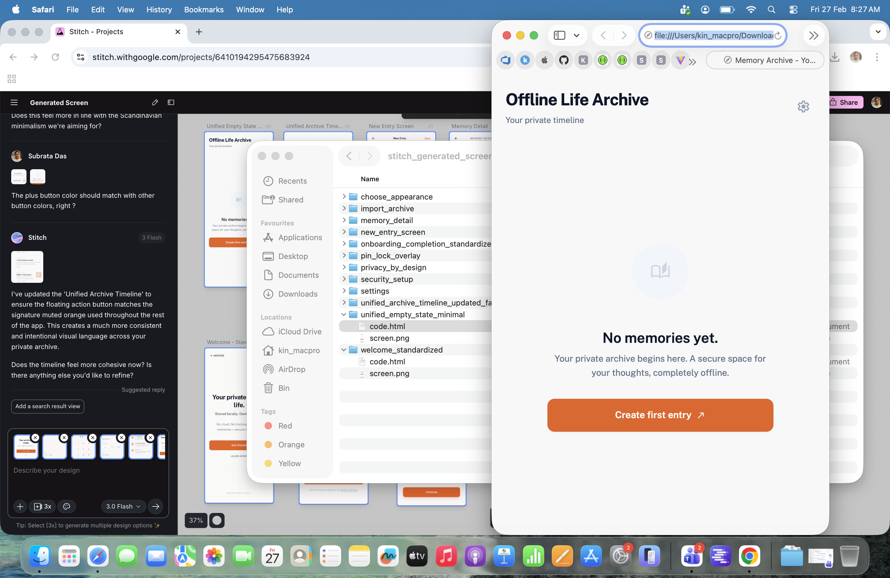 export designed screens and html files as zip