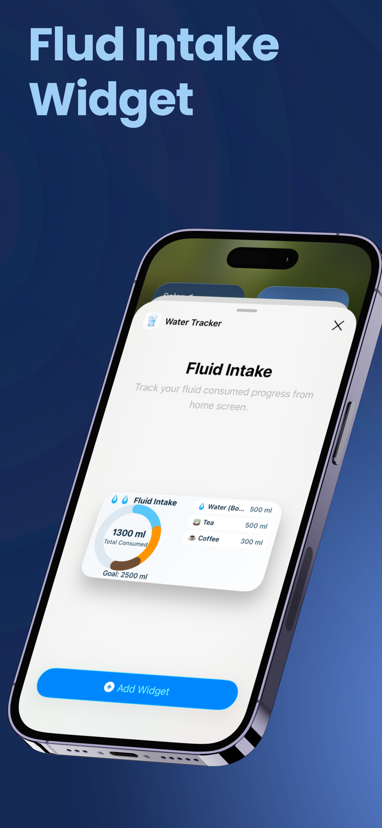 Fluid intake widget preview from WaterTracker